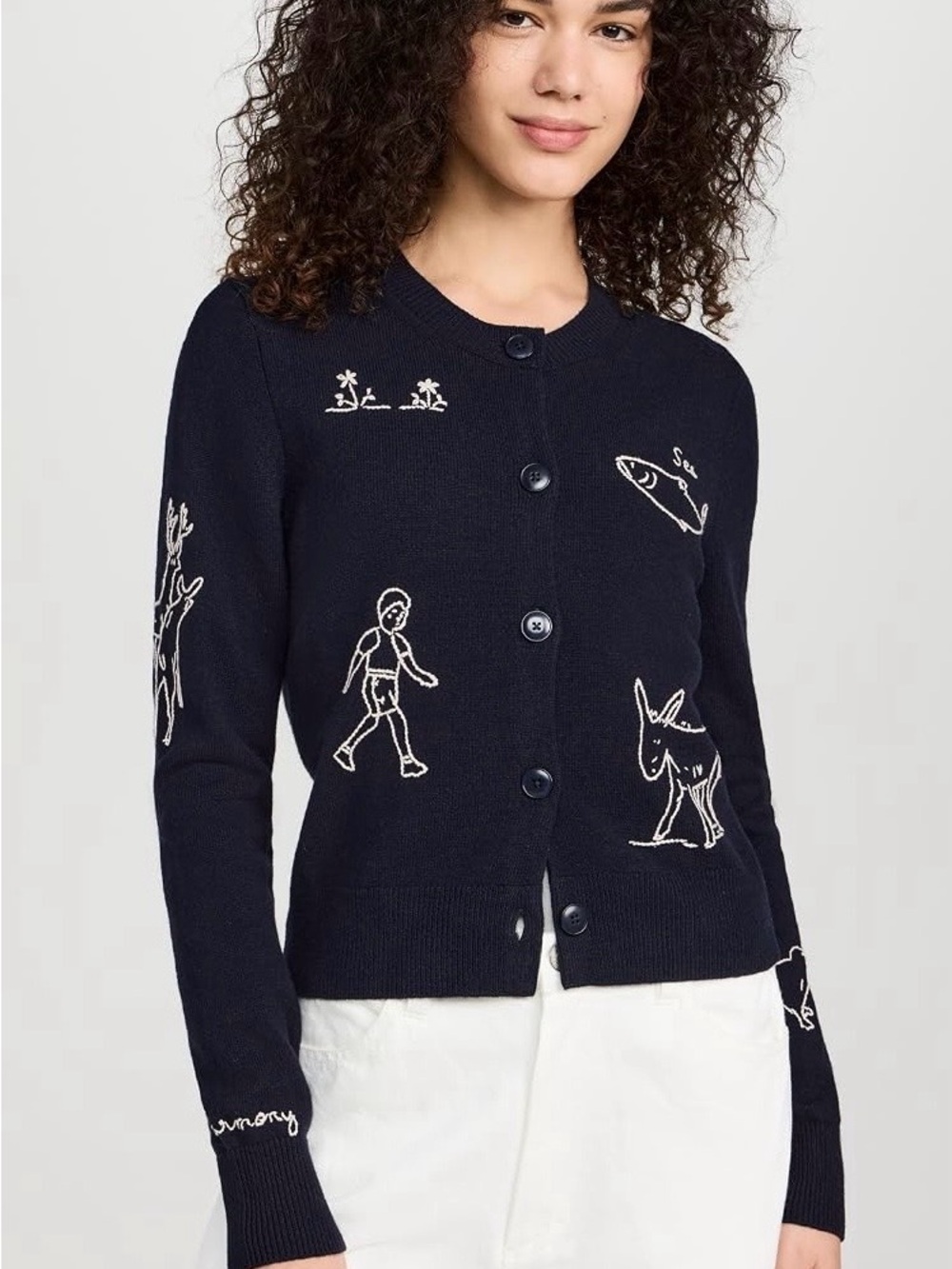 Sea New York Demi French Workwear Knit Cardigan Small